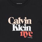 تي شيرت بناتي أسود بشعار, 1, hi-res