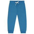 Younger Boys Ivory, Beige & Blue 3 Piece Tracksuit, 2, hi-res