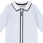 Baby Boys Blue & White Logo Babygrow, 2, hi-res