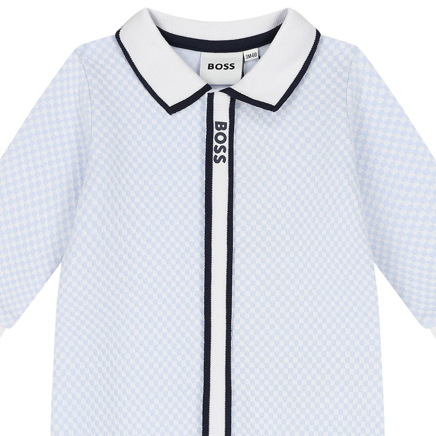 Baby Boys Blue & White Logo Babygrow, 2, hi-res
