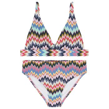 Girls Multi-Coloured Zigzag Print Bikini
