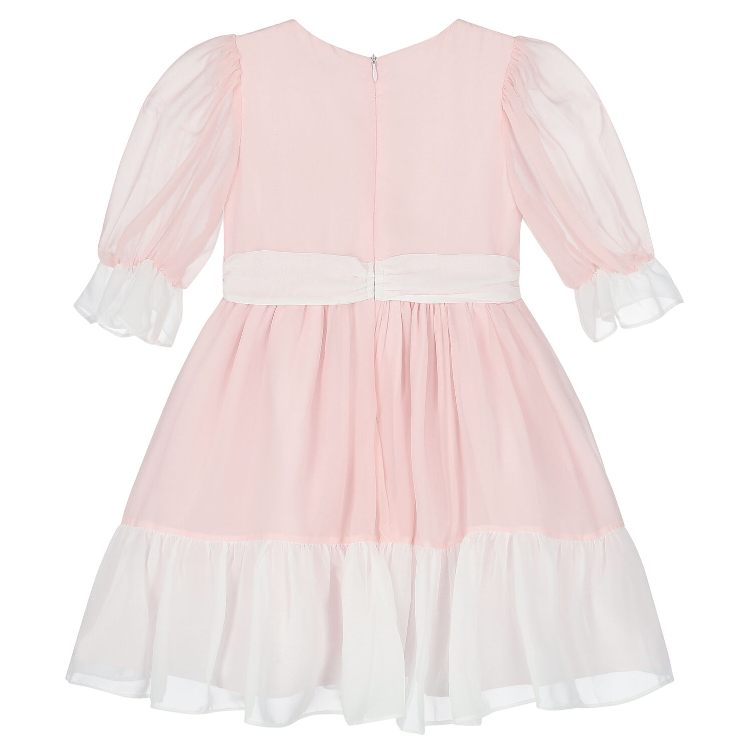 Girls Pink Chiffon Dress, 2, hi-res