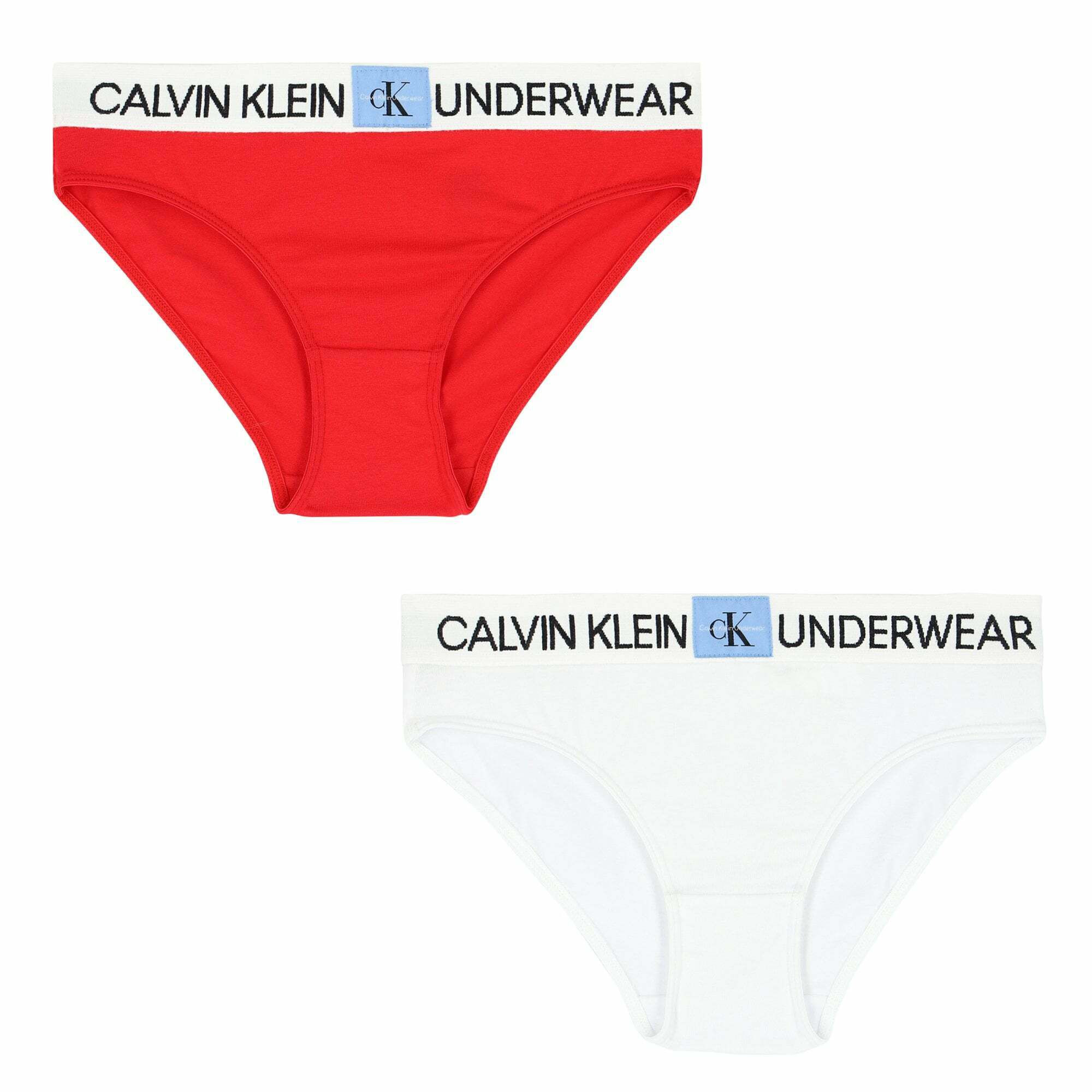 Calvin Klein Girls Red White Bikini Brief 2 Pack Junior Couture UAE