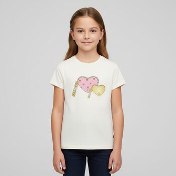 Girls Ivory Heart Bag T-Shirt