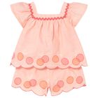 Younger Girls Coral Shorts Set, 1, hi-res