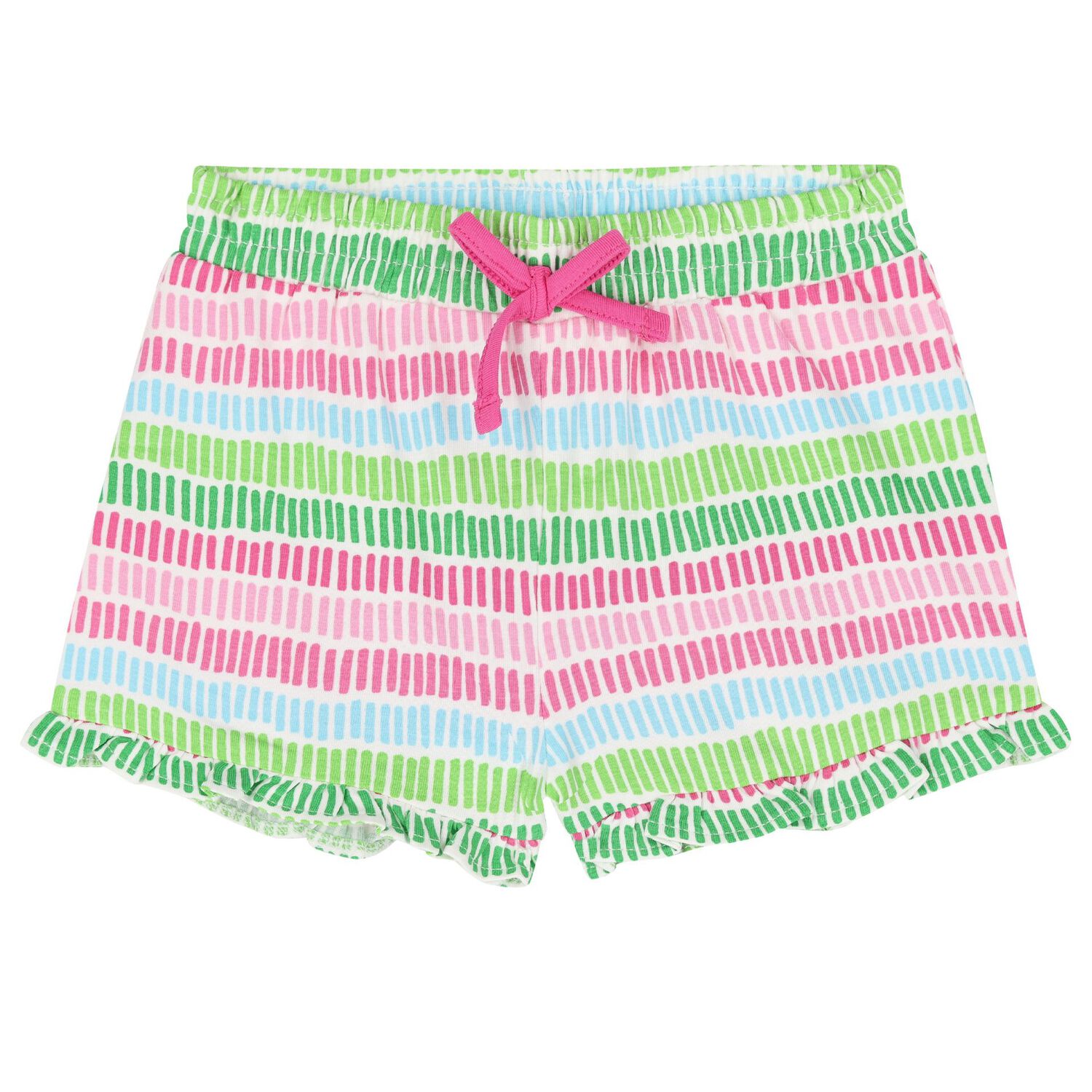 Younger Girls Pink & Green Shorts Set, 1, hi-res