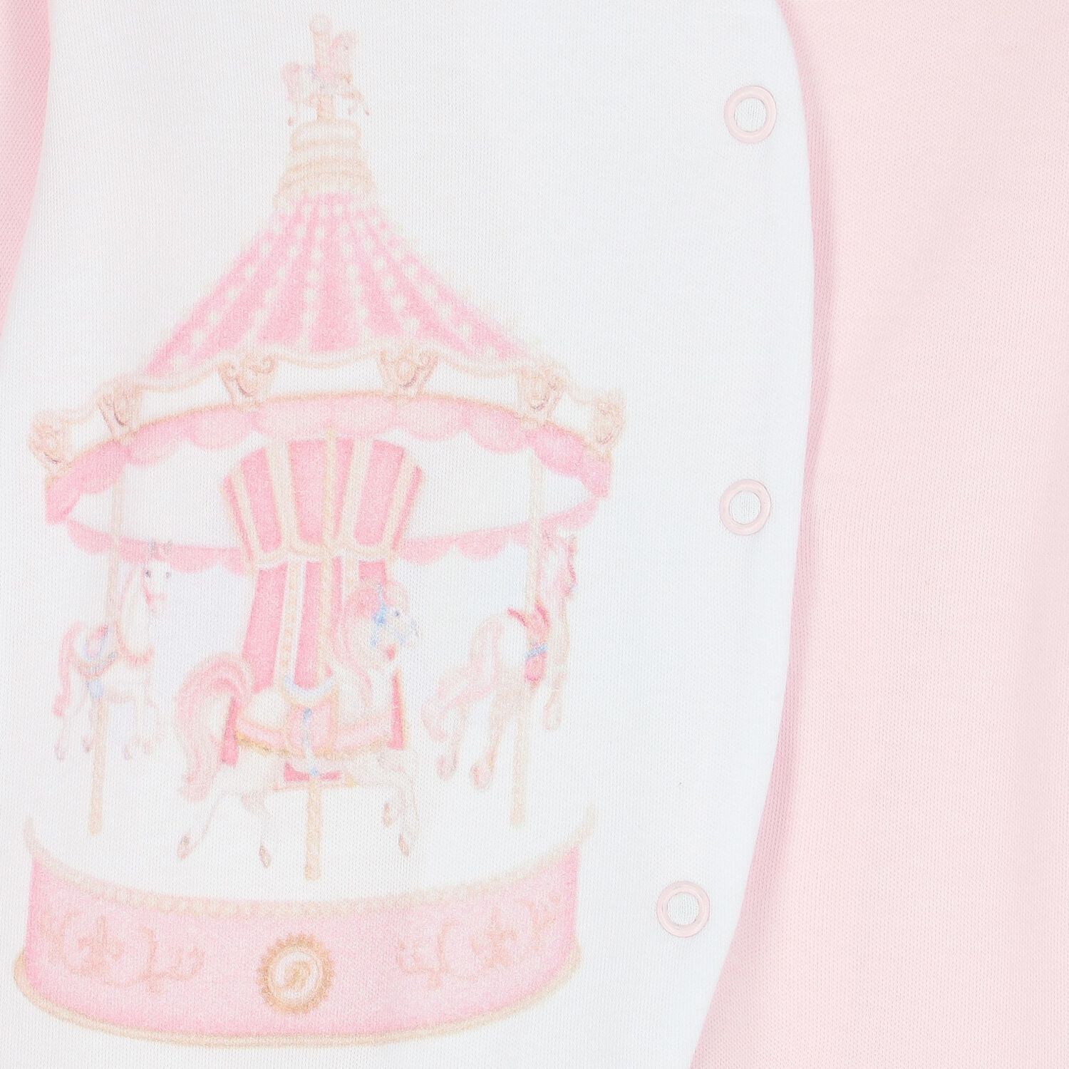 Baby Girls White & Pink Carousel Babygrow, 1, hi-res image number null