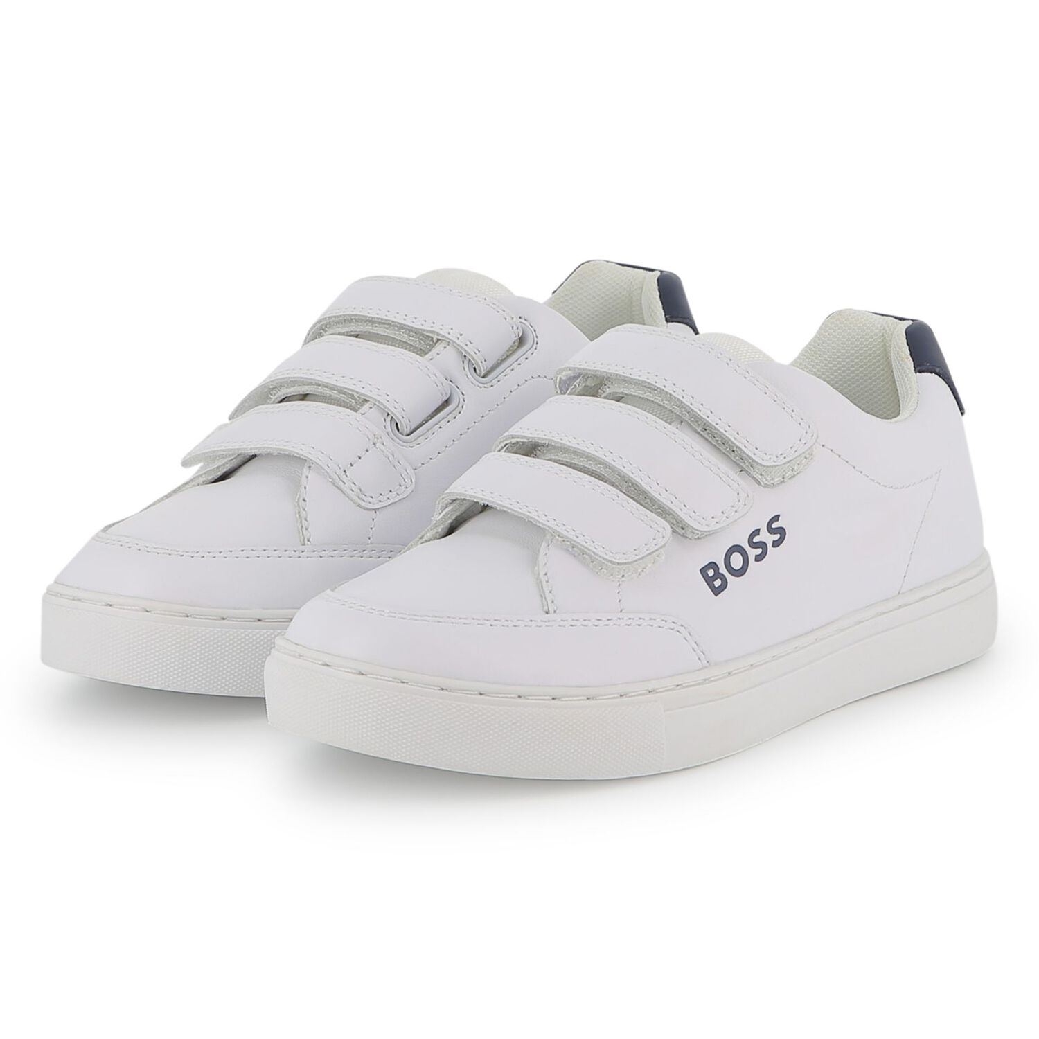 Boys White Logo Trainers, 1, hi-res image number null