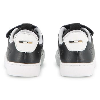 Boys Black & White Logo Trainers