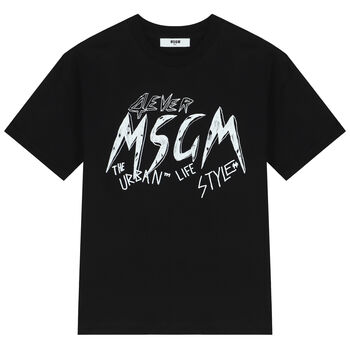 Boys Black & White Logo T-Shirt