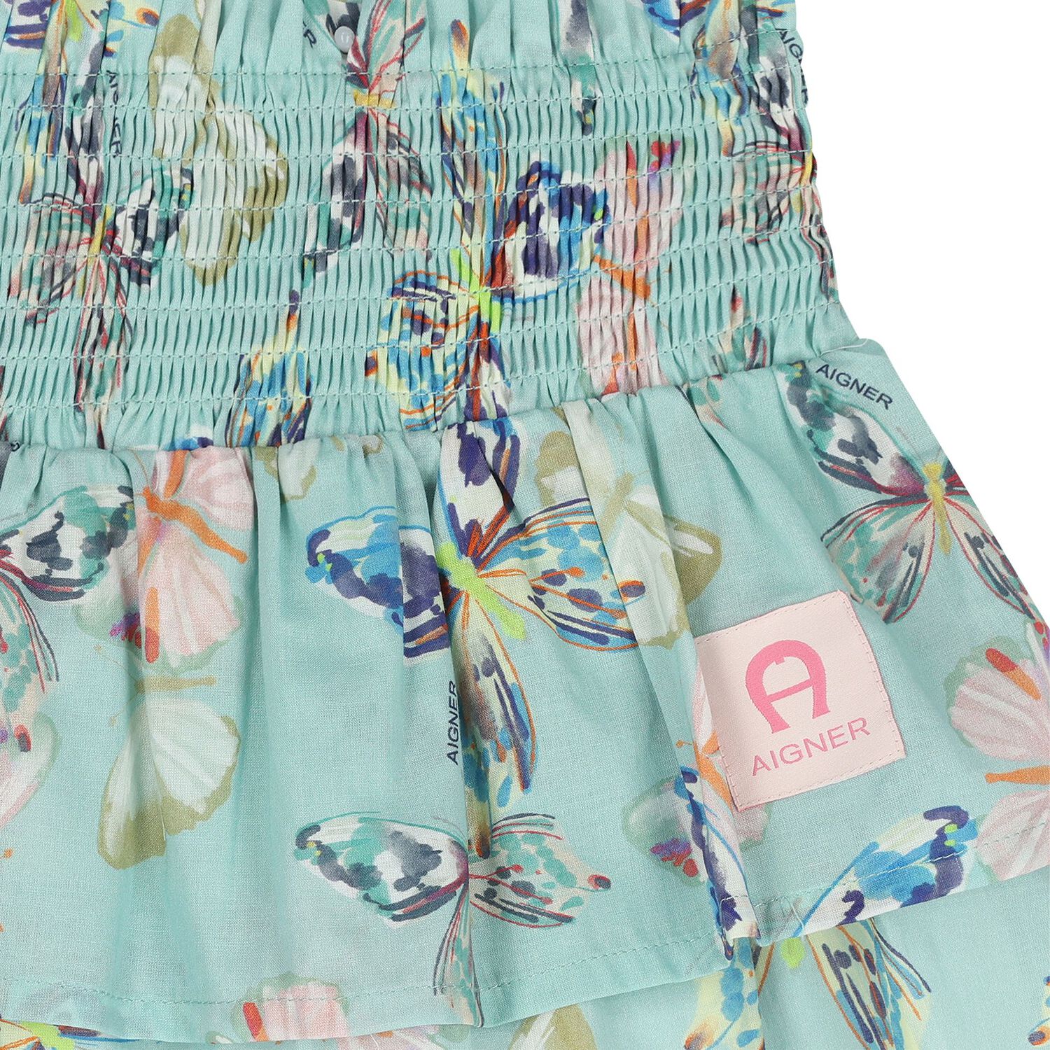 Girls Blue Butterflies Logo Skirt, 2, hi-res