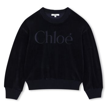 Girls Navy Blue Logo Sweatshirt