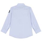 قميص  باللون أزرق بشعار للأولاد, 1, hi-res