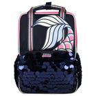 Girls Navy Blue & Silver Sequins Backpack, 1, hi-res