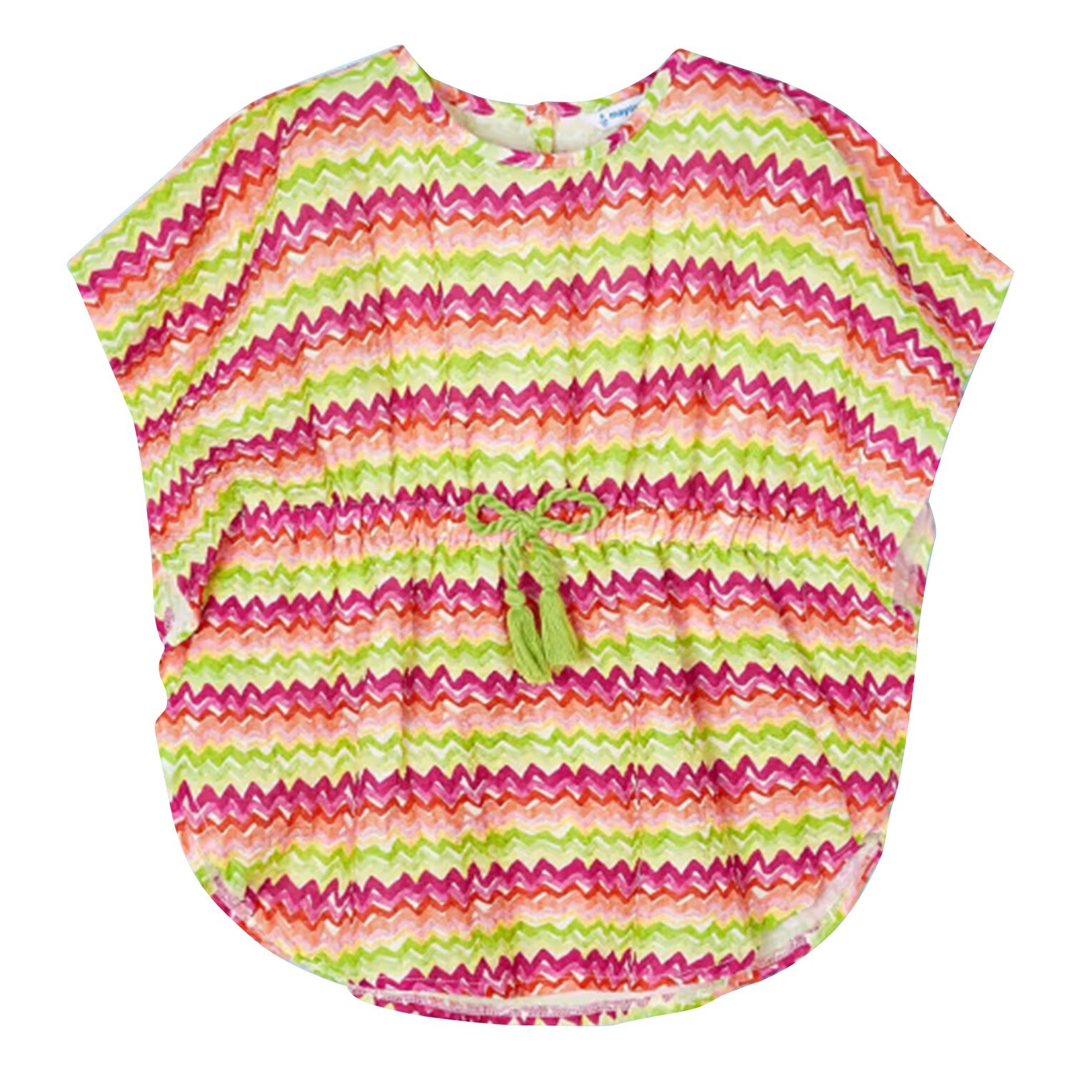 Girls Orange & Green Striped Kaftan, 1, hi-res image number null