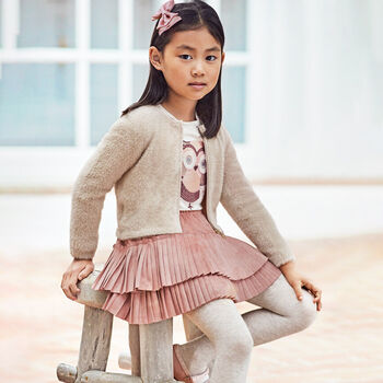 Girls Pink Pleated Skirt