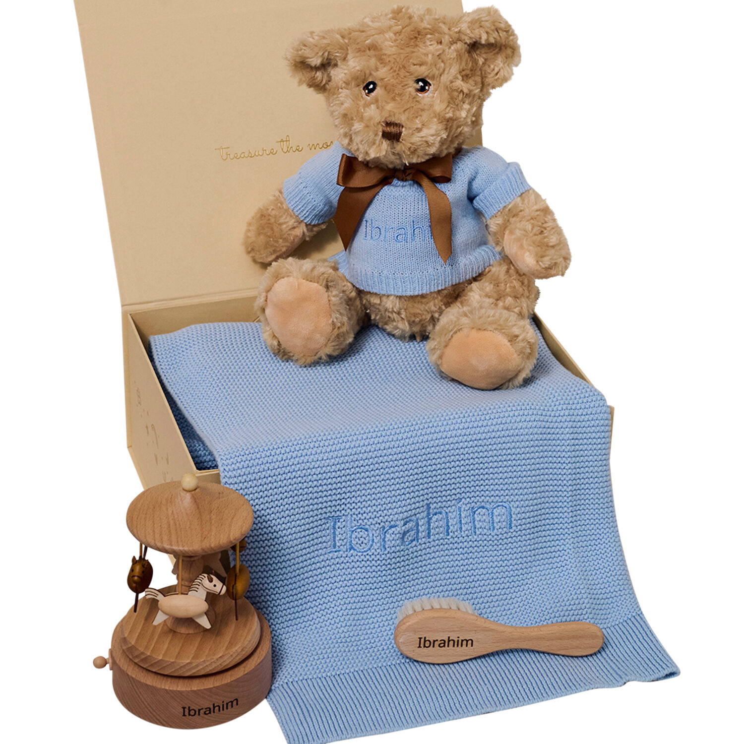 طقم هدايا أولاد  بتصميم دوار موسيقي أزرق اللون،, 2, hi-res