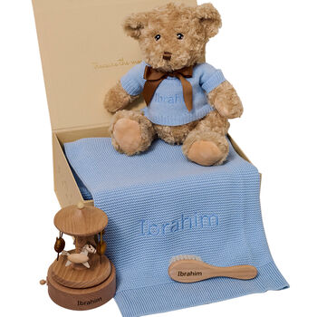 طقم هدايا أولاد  بتصميم دوار موسيقي أزرق اللون،