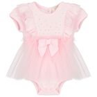 طقم بنات فستان بودي سوت باللون الزهري, 1, hi-res