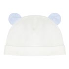 طقم هدايا ملابس أطفال قطنية باللونين العاجي والأزرق, 1, hi-res