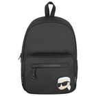 Boys Black Ikonik Karl Backpack, 1, hi-res