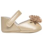Baby Girls Beige Flower Pre Walker Shoes, 4, hi-res