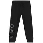 Black Maple Leaf Print Jogger, 1, hi-res