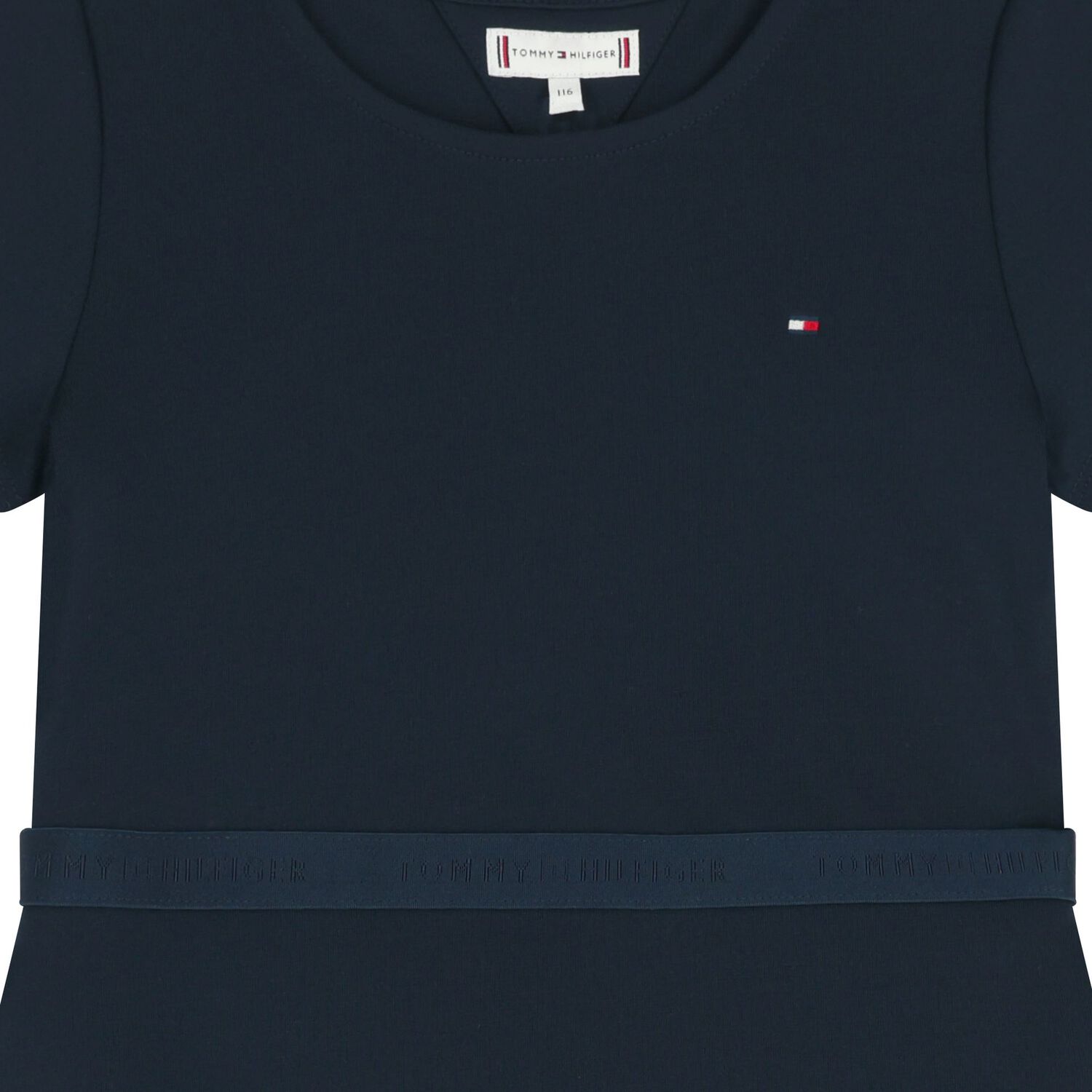 Girls Navy Blue Logo Dress, 1, hi-res