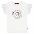 Girls White Logo T-Shirt, 1, hi-res