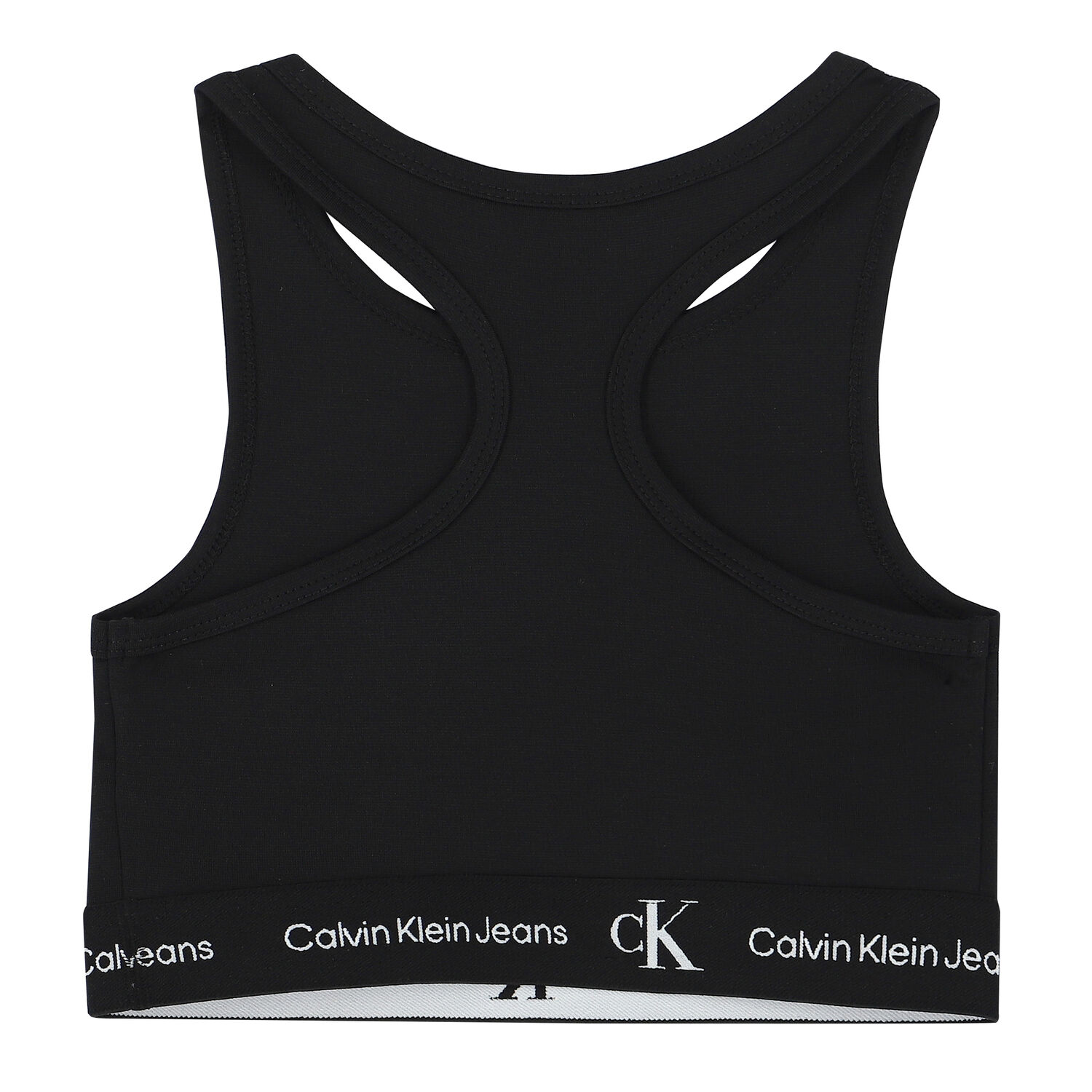 Girls Black Logo Sleeveless Top, 1, hi-res