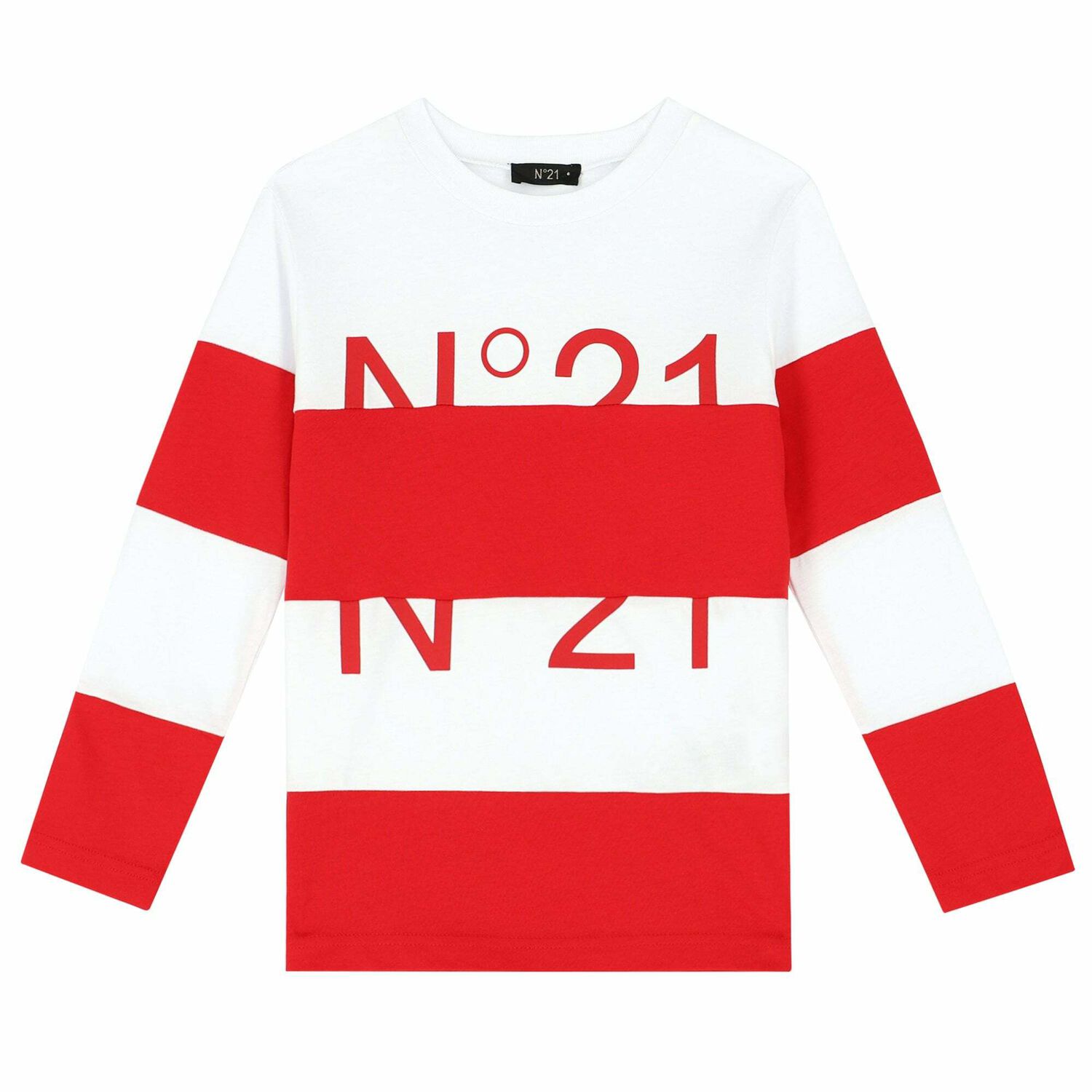 Boys White and Red Long Sleeve Top, 1, hi-res image number null