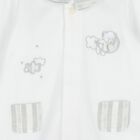 Baby Boys White & Grey Striped Collar Babygrow, 2, hi-res