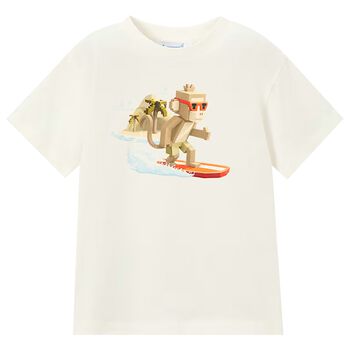 Boys Ivory Monkey T-Shirt