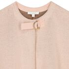 عباءة بنات منسوجة بالشعار باللون الوردي , 1, hi-res