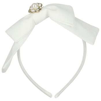 تاج رأس أبيض من الشيفون للبنات