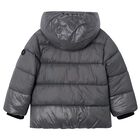 Boys Grey Puffer Coat, 1, hi-res