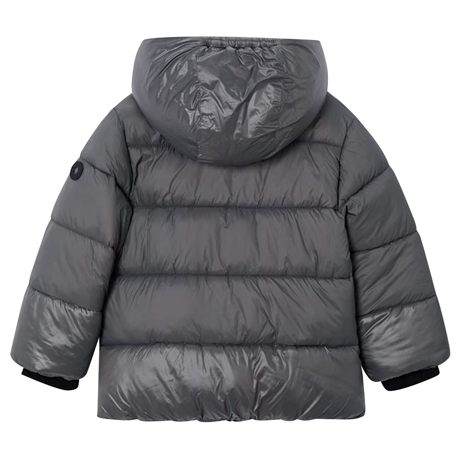 Boys Grey Puffer Coat, 1, hi-res