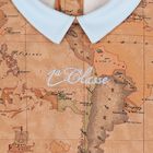 طقم هدايا ملابس أطفال للأولاد الصغار بطبعة خريطة جغرافية باللونين البيج والأزرق, 1, hi-res