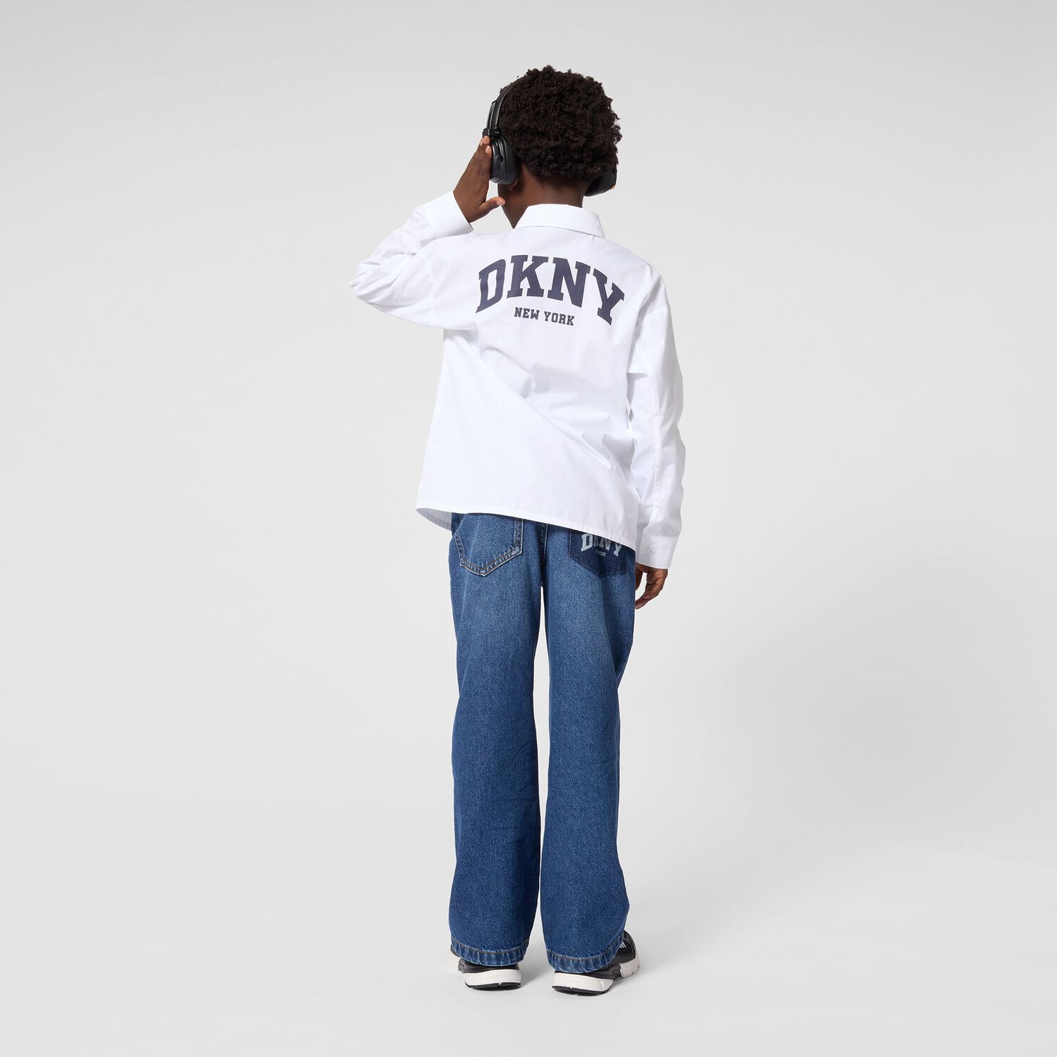 Boys White Logo Shirt, 1, hi-res