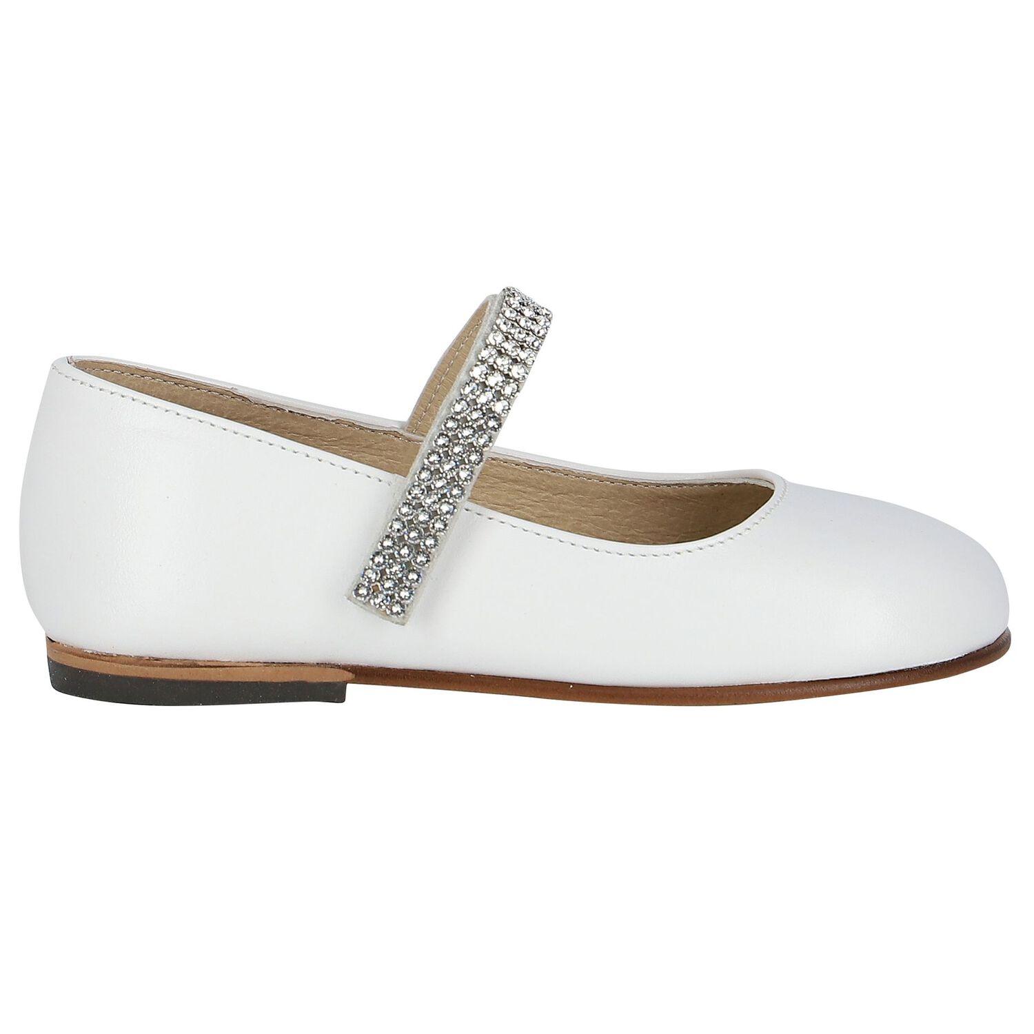 Girls White Swarovski Crystal Shoes, 5, hi-res image number null