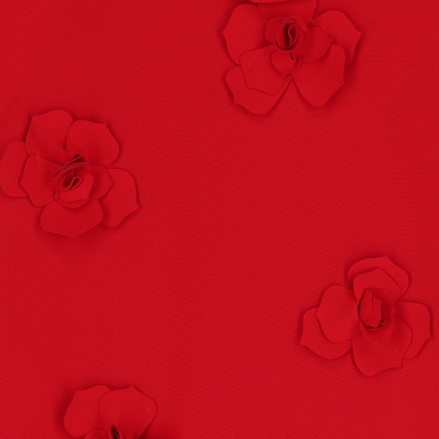 فستان بناتي من قماش التويل الأحمر المزين بالزهور, 1, hi-res