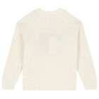 Boys Ivory Logo Knitted Sweater, 2, hi-res