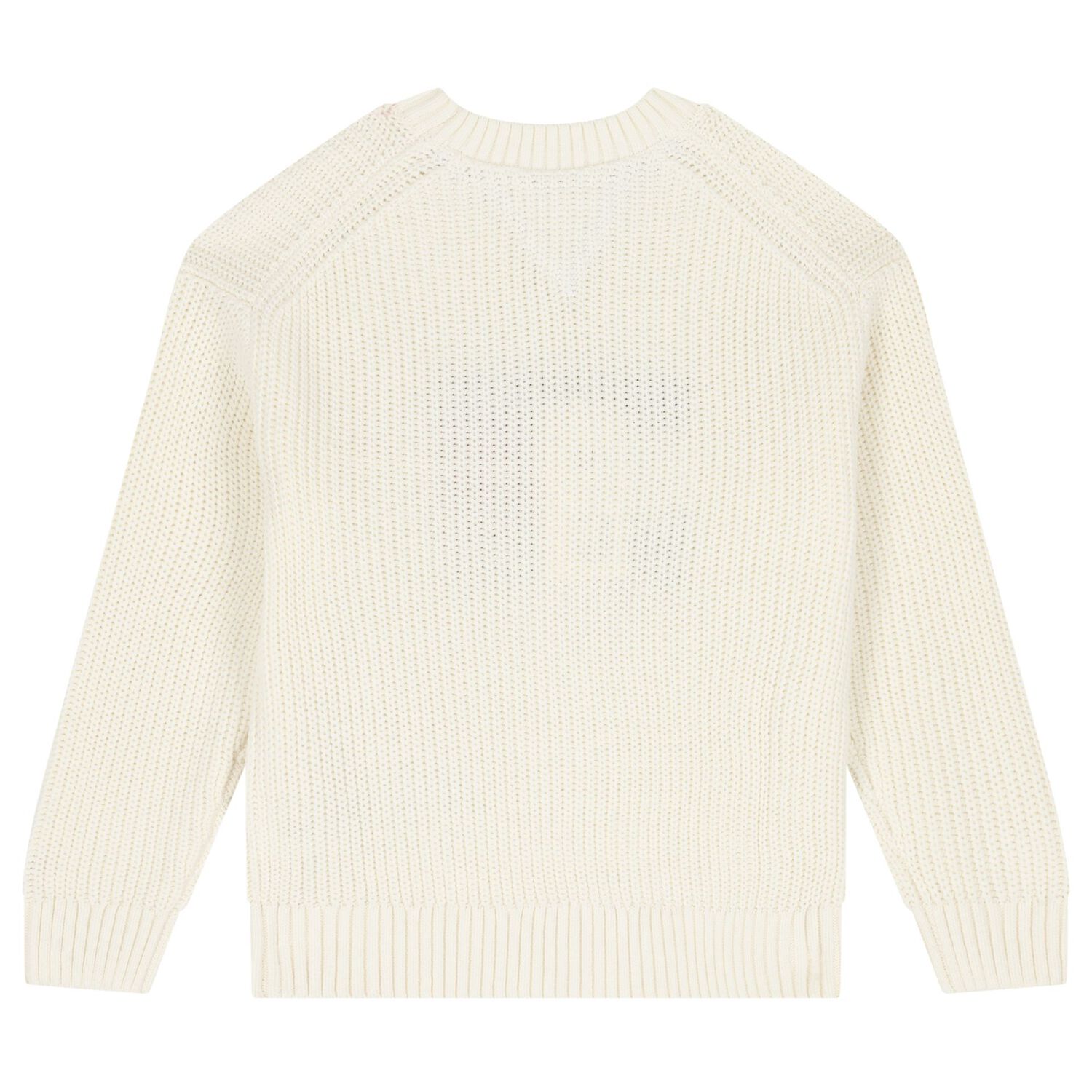 Boys Ivory Logo Knitted Sweater, 2, hi-res