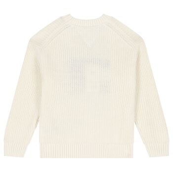 Boys Ivory Logo Knitted Sweater