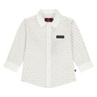 Younger Boys White Logo Shirt, 1, hi-res
