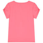 Girls Pink Teddy Bear Logo T-Shirt, 2, hi-res