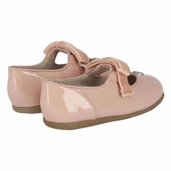 Younger Girls Pink Logo Ballerina Shoes