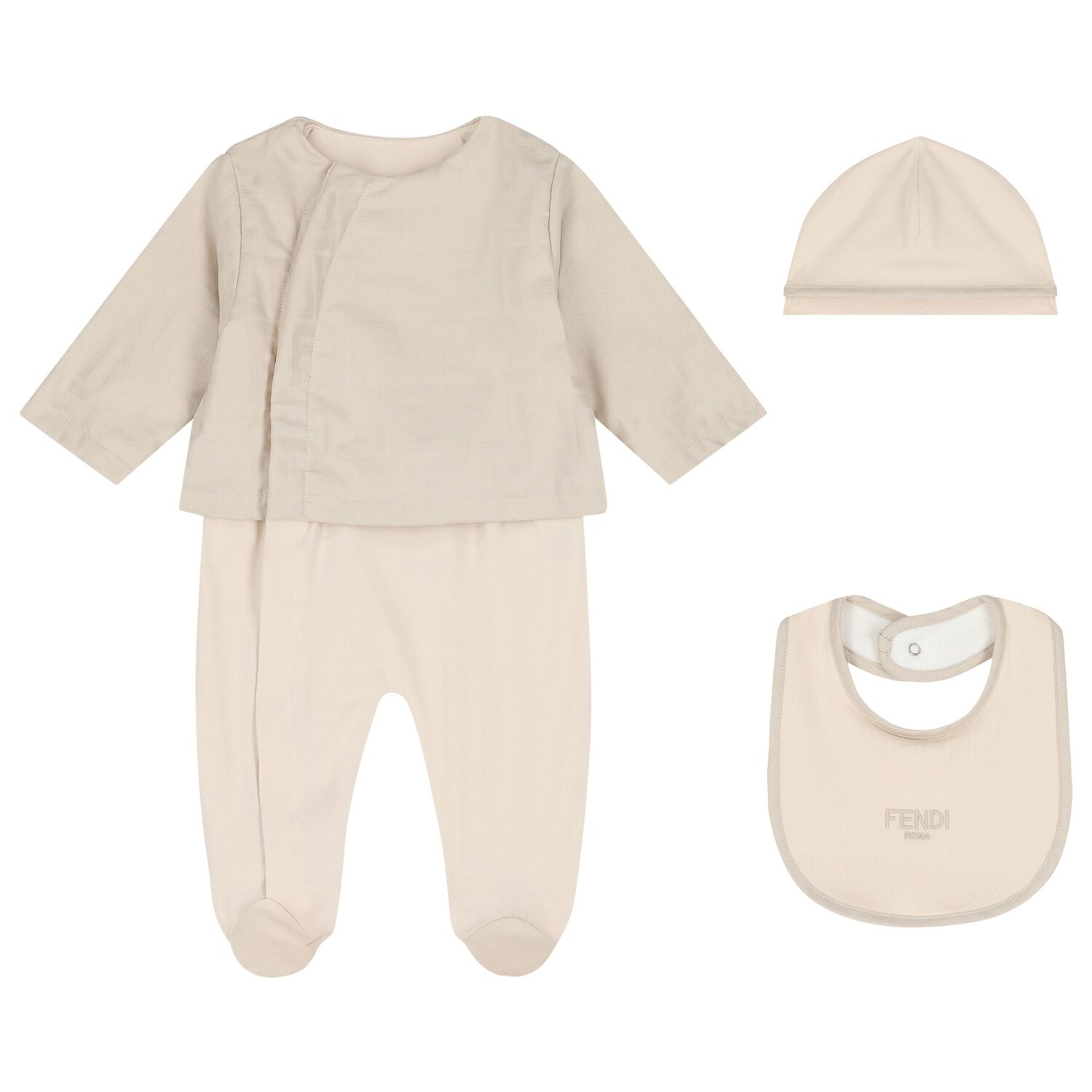 Beige Logo Babygrow Gift Set, 1, hi-res
