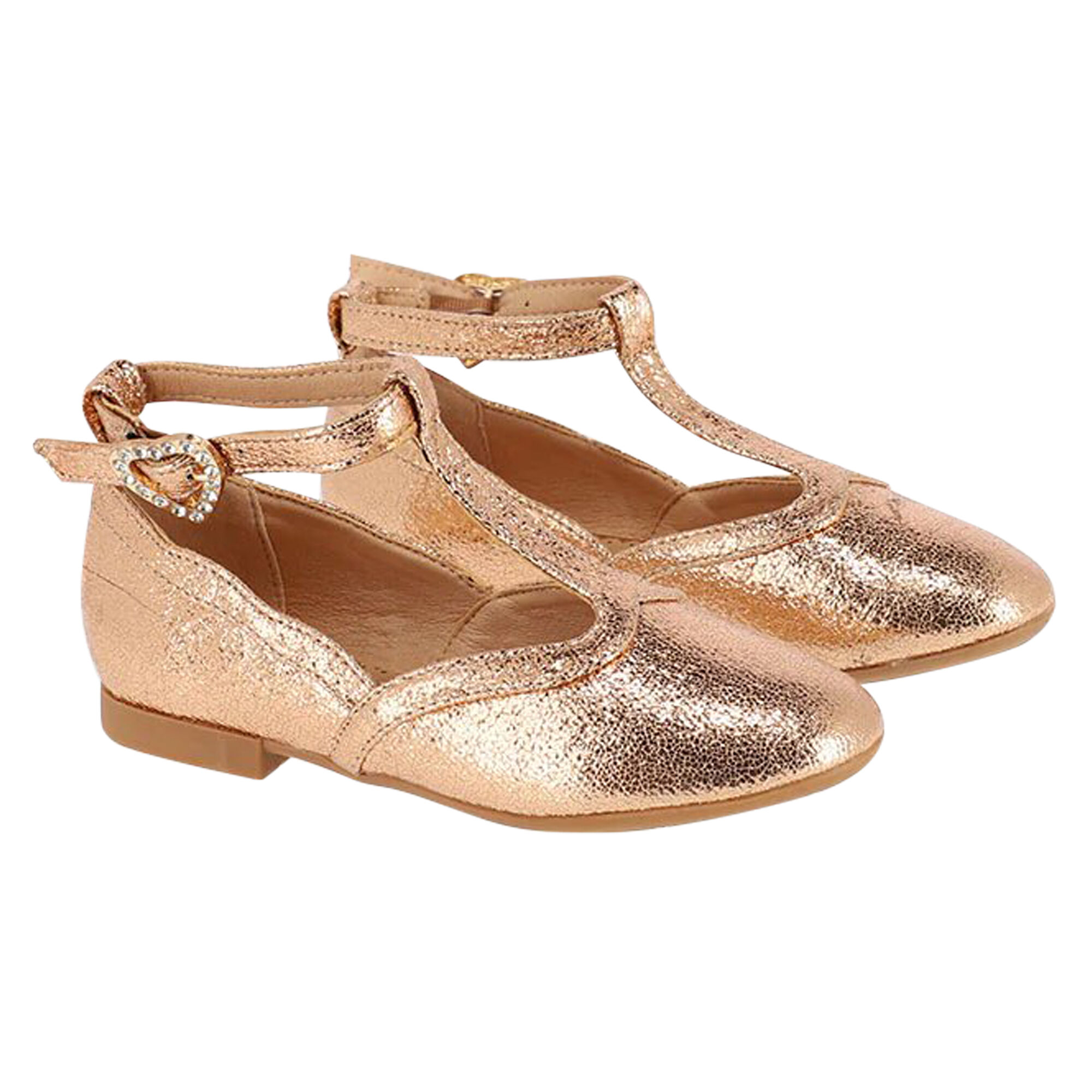 Rose gold dress shoes girls 2025