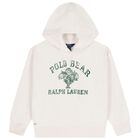 Girls Ivory Logo Polo Bear Hooded Top, 1, hi-res